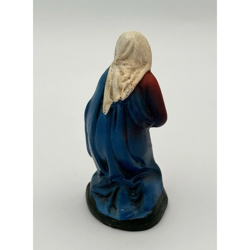 Vintage Western Germany Paper Mache Nativity Figure Virgin Mary 4